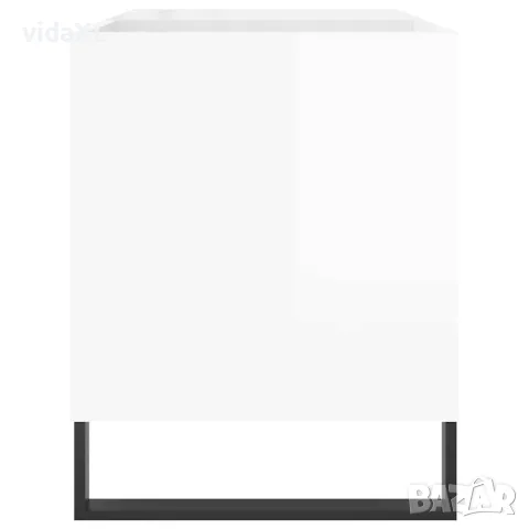 vidaXL Шкаф за грамофонни плочи бял гланц 85x38x48 см инженерно дърво, снимка 5 - Шкафове - 56148134