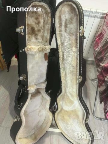 Стабилен Кожен Черен Куфар за китара Gibson USA, снимка 6 - Китари - 53865193