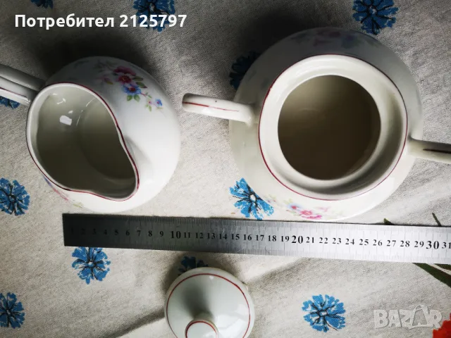 Лот порцеланови латиера (каничка) и захарница, снимка 11 - Антикварни и старинни предмети - 49798146