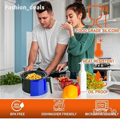 Нови 2 броя Силиконови подложки за многократна употреба за въздушен фритюрник/7,5 инча, снимка 4 - Други стоки за дома - 41391618