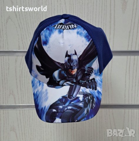 Нова детска шапка с козирка Батман (Batman) в син цвят