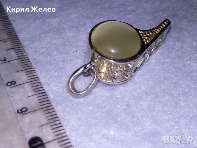 ФИГУРАЛЕН ФЕШЪН-АРТ МЕДАЛЬОН с БЯЛА ПОЗЛАТА и ПОЛИРАН ЛУНЕН КАМЪК и ИСКРЯЩИ ФАСЕТ КРИСТАЛИ 71221, снимка 15 - Колиета, медальони, синджири - 41622873