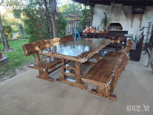 Масивна дървена маса, снимка 6 - Градински мебели, декорация  - 40849162