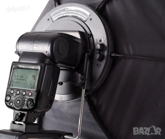 Бързоразгъваем шестоъгълен софтбокс 50 см. за репортажни светкавици, снимка 4 - Чанти, стативи, аксесоари - 51737659