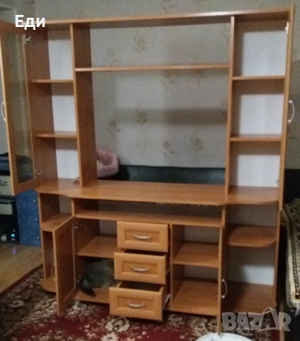 Нова холна секция за ТВ. Руско производство, плътно ПДЧ 16мм, Череша., снимка 3 - Секции и витрини - 52940972