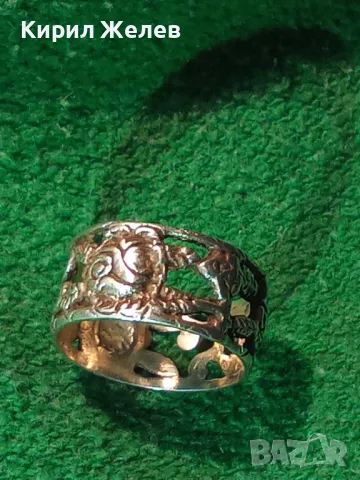 Стар АВТОРСКИ ХУДОЖЕСТВЕНО ОРНАМЕНТИРАН АЖУРЕН СРЕБЪРЕН ПРЪСТЕН СРЕБРО 835 МАЙСТОРСКА РАБОТА 8489, снимка 12 - Антикварни и старинни предмети - 50192676
