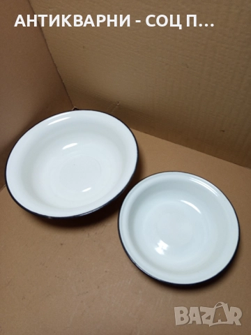 Комплект Соц Стари Емайлирани Купи Легенчета. , снимка 2 - Антикварни и старинни предмети - 51781426