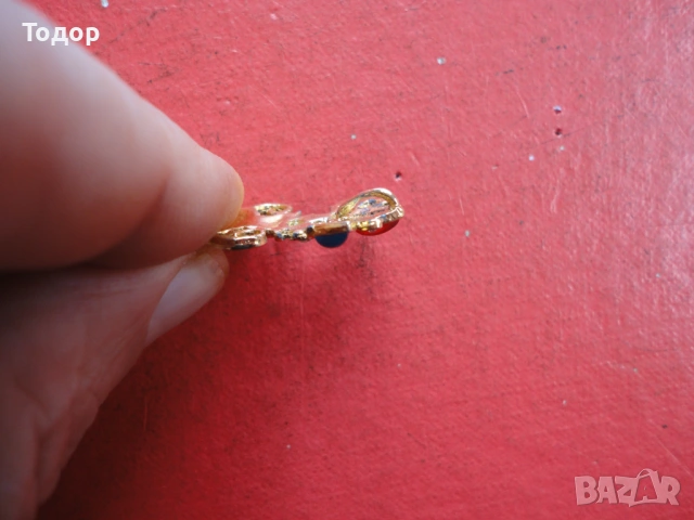 Позлатен медальон с камъни 12, снимка 4 - Колиета, медальони, синджири - 53323608