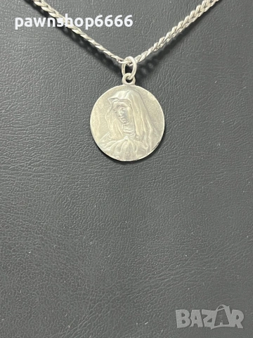 Сребърна висулка 925 проба -  БОГОРОДИЦА, снимка 2 - Колиета, медальони, синджири - 53441800