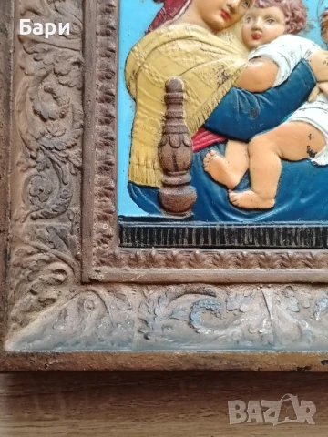 Красива метална икона , снимка 6 - Антикварни и старинни предмети - 51154580