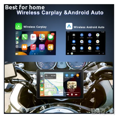 Мултимедия за мотор Podofo 7-инчов с  Carpla/ Android Auto, IP67 Водоустойчив екран, снимка 6 - Аксесоари и консумативи - 49602589