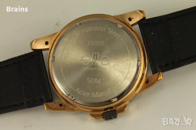 ELITE Мъжки Кварцов Часовник Розово Злато, снимка 7 - Мъжки - 51773096