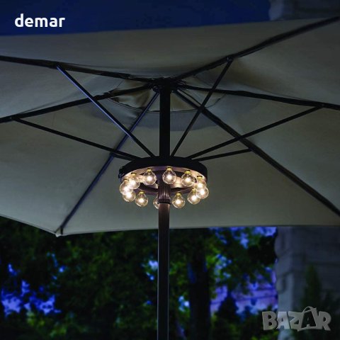 LED лампи за чадъри с 12 топли бели G40 LED крушки, за градински чадъри или къмпинг палатка, снимка 7 - Лед осветление - 44208232