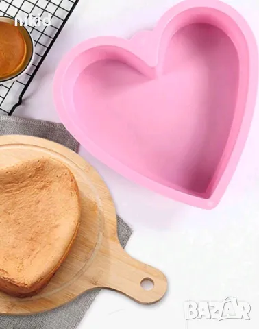 16 - 26 см голямо сърце силиконов молд форма за кекс торта блат десерт сладкиш, снимка 3 - Форми - 48033258