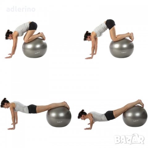 Гимнастическа топка, фитнес топка, топка за спорт, пилатес топка, 75 см, лилава, снимка 4 - Йога - 34390356