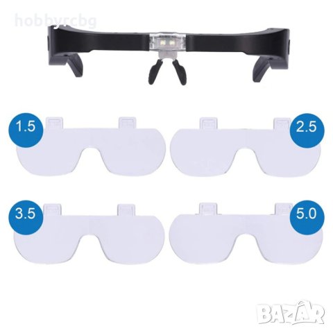 Лупи за глава 1.5x, 2.5x, 3.5x, 5.0x с LED осветление, 11537DC, снимка 4 - Друга електроника - 41456363