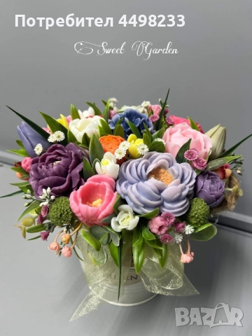 Идеален подарък-Аранжировка от ароматни сапунени цветя и др., снимка 11 - Изкуствени цветя - 52350118