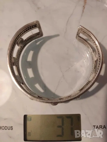 ПРОМО: 54.04гр. 189.00EUR сребърна ръчно изработена гривна Индия+подарък кутия за бижута, снимка 11 - Гривни - 53156414