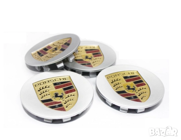 4 броя сребърни капачки за джанти Porsche 65мм или 76мм