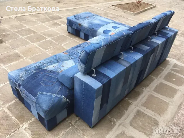 Дънков диван / Мека мебел / Ръчно изработени дамаски, снимка 17 - Дивани и мека мебел - 47303349