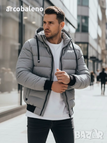 Мъжко зимно ватирано яке с качулка, 4цвята , снимка 10 - Якета - 52477688