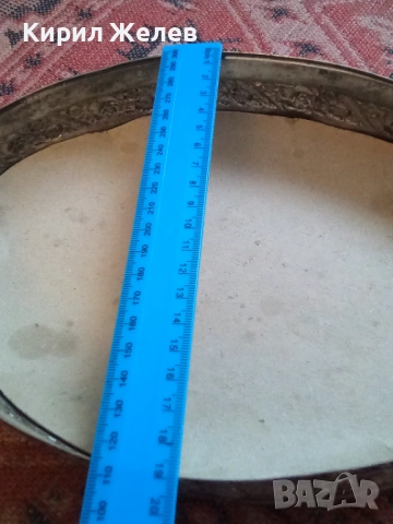 Античен поднос с дръжки декориран сребърен или посребрен 54307, снимка 4 - Антикварни и старинни предмети - 53601258