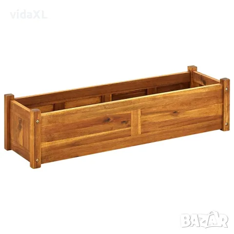 vidaXL Градинска повдигната леха, акациево дърво, 100x30x25 см