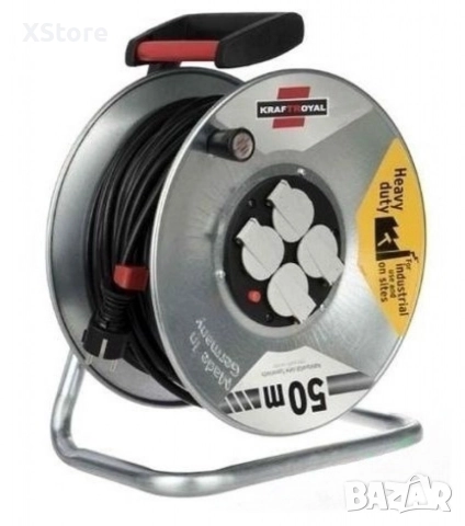 Електрически удължител с макара 50 метра, снимка 3 - Други инструменти - 52568621