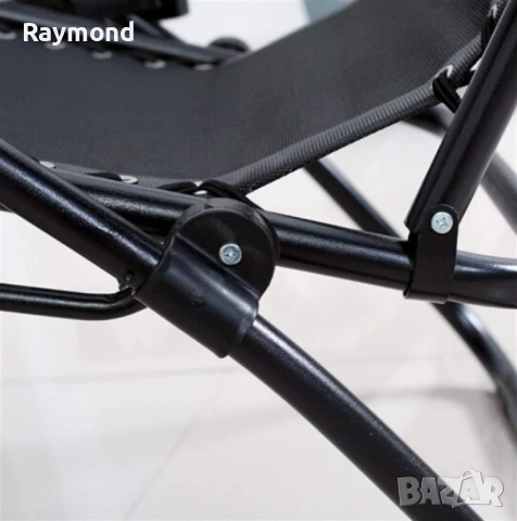 Шезлонг KraftWorld Lagos – Сгъваем, метален, с подлакътници и поставка, снимка 6 - Градински мебели, декорация  - 51071983