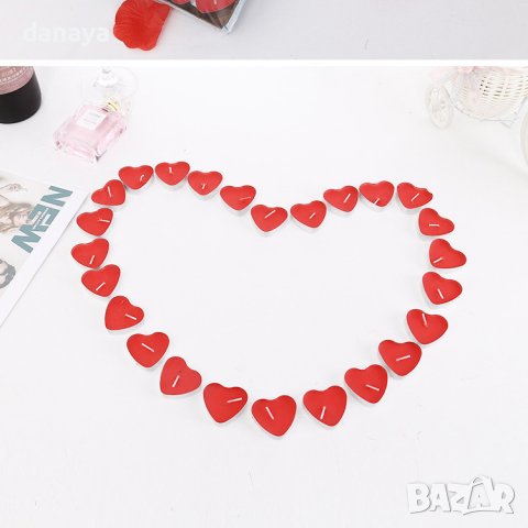 4082 Чаени свещички Сърца, 50 броя, снимка 7 - Декорация за дома - 42297830