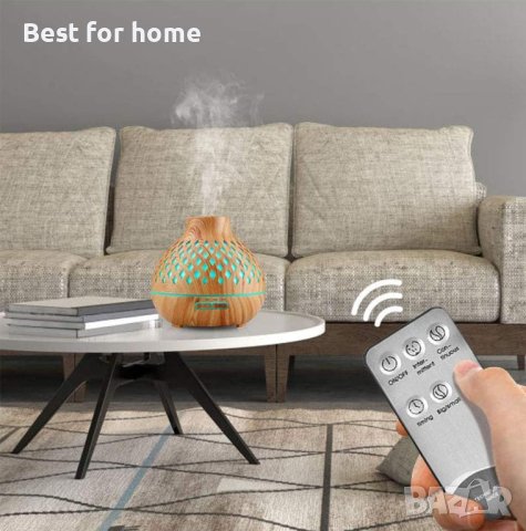 Junlic Aroma Diffuser 400 ml, ултразвуков овлажнител с осветление, снимка 4 - Декорация за дома - 44259560