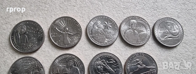 САЩ.1/4 долар. 11 бр. Серия известни американски жени за 2022 , 23 и 24 год., снимка 2 - Нумизматика и бонистика - 50261512