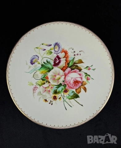 Старо антикварно плато за торта - Christian Fischer, Pirkenhammer, 170 годишно, снимка 3 - Други - 52614189