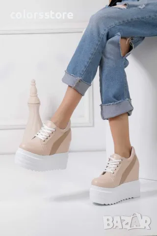 Кецове на платформа - бежови - SJN56