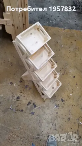 Дървени стелажи за магазини, заведения, плод и зеленчук, търговско оборудване, снимка 6 - Стелажи и щандове - 48951993