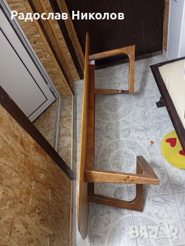 Голяма ретро холна маса (150 см) от масивно дърво – Орех / Signal, снимка 2 - Маси - 53841448