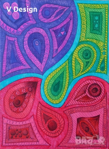 Абстрактна Картина "Сълзици" - пано, снимка 2 - Пана - 52573301