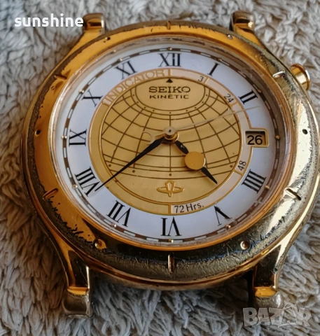 Винтидж Seiko Kinetic 5M22 Indicator, сменен кондензатор, снимка 2 - Мъжки - 53770850