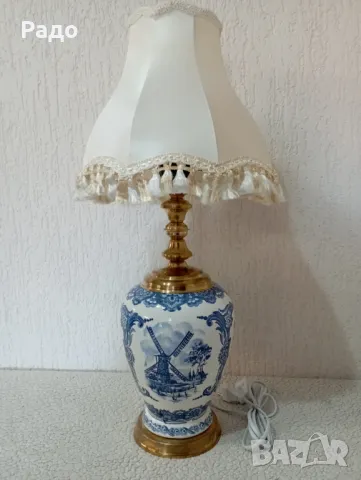 Комплект от две големи старинни порцеланови лампи - лампа, снимка 2 - Антикварни и старинни предмети - 47319748