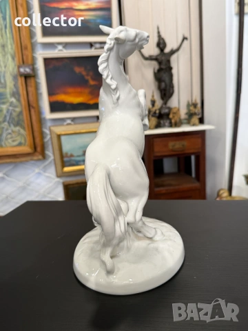 Порцеланова фигура на кон - Wallendorf. №7924, снимка 5 - Антикварни и старинни предмети - 53731508