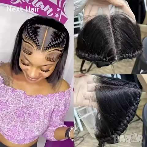 Черно тупе естествен косъм плитки, снимка 4 - Аксесоари за коса - 52897796