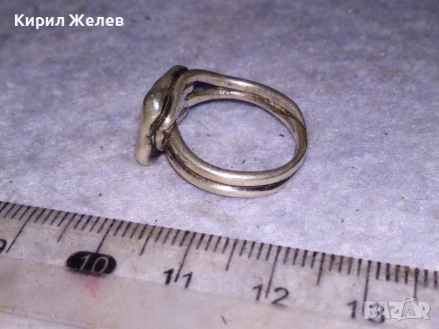 КРАСИВ АРТ НУВО СРЕБЪРЕН ПРЪСТЕН ВИСОКА ПРОБА СРЕБРО Стара ИЗЯЩНА РЪЧНА МАЙСТОРСКА ИЗРАБОТКА 38536, снимка 6 - Антикварни и старинни предмети - 41450892