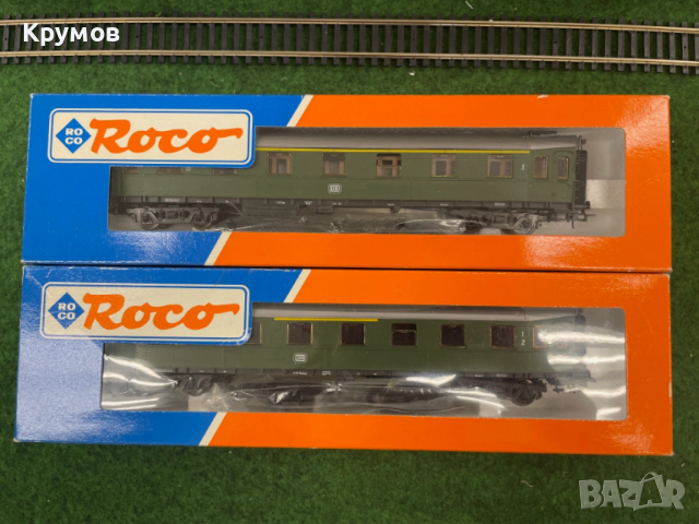 Вагон пътнически поща 4-осен Роко HO 1:87 влак ЖП модел кутия нов, снимка 3 - Колекции - 53639769