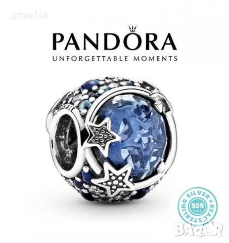 Талисман Пандора сребро проба 925 Pandora Celestial Blue Sparkling Stars  charm. Колекция Amélie в Гривни в гр. Велико Търново - ID35884550 — Bazar.bg