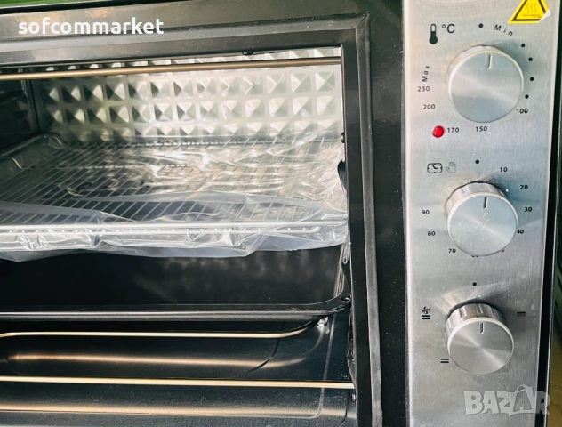 Мини фурна Bakaji 70 литъра с гаранция, снимка 3 - Печки, фурни - 53870624