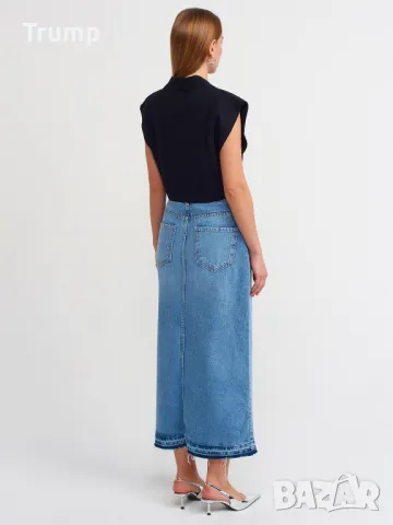 - 60 % Дънкова карго дълга пола, деним , снимка 5 - Поли - 48762104