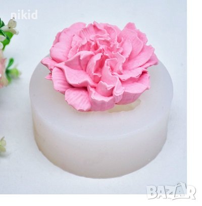 Карамфил рошаво цвете силиконов молд форма калъп гипс свещ сапун декор 