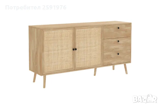 Стилен бюфет Oslo с ратан Сонома - 150x39x79см.
