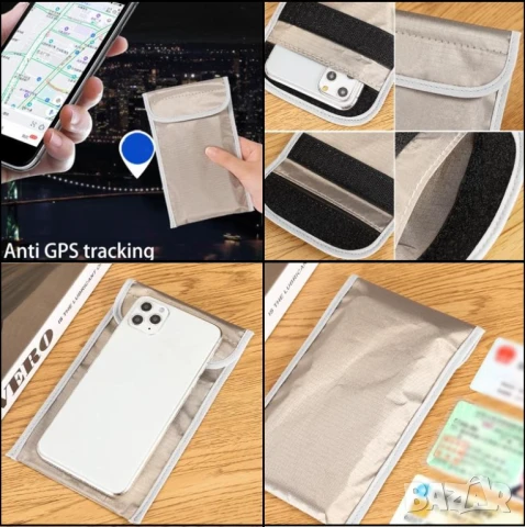 Aнтидетектор GPS GSM 2G 3G 4G 5G Wi-Fi BT5 7.5" Смартфон Кейс Заглушител GPS Защита от Проследяване