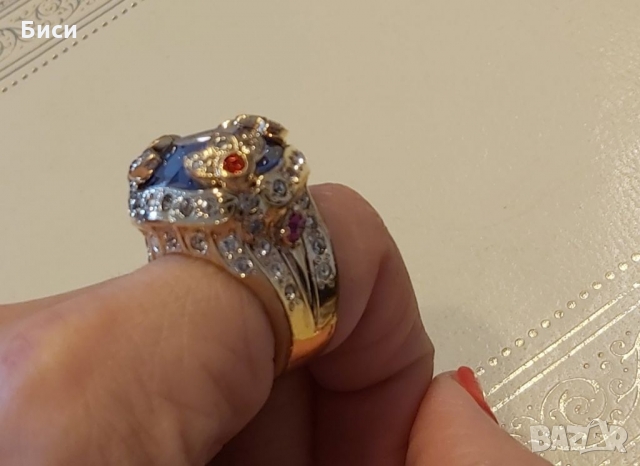 Versace-златен стар пръстен с естествени камъни, снимка 14 - Пръстени - 36039975